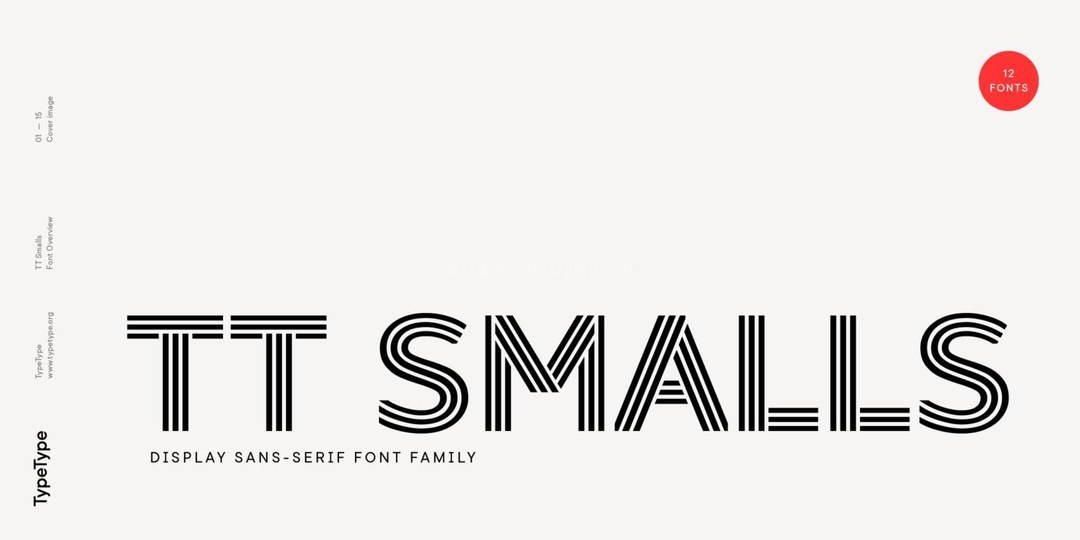 TT Smalls 几何内嵌线装饰展示全大写字体家族